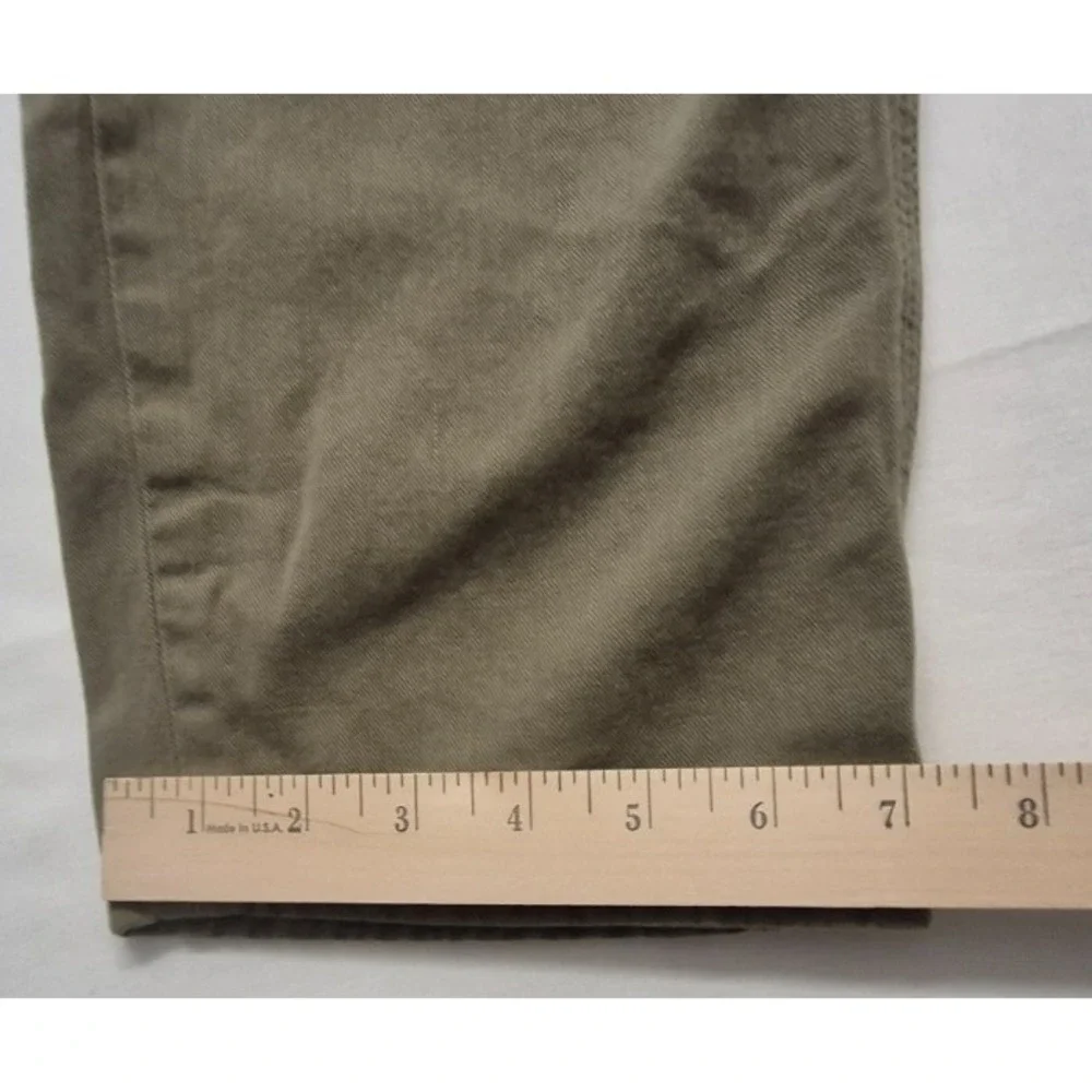 Banana Republic men's green chino pants 35x30 Athletic Fit flat front straight‎